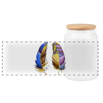 Stylo - Boîte à biscuits avec couvercle en bois - blanc - Devant