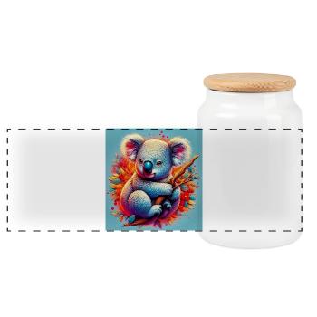 Koala - Boîte à biscuits avec couvercle en bois - blanc - Devant