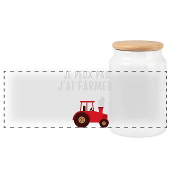 Agriculteur humoristique en tracteur - Boîte à biscuits avec couvercle en bois - blanc - Devant