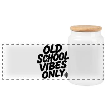 OLD SCHOOL VIBES uniquement - Boîte à biscuits avec couvercle en bois - blanc - Devant