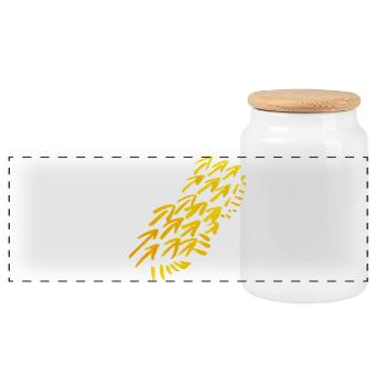 arrows pattern ornament - Panoramic Cookie Jar with Wooden Lid - white - Front