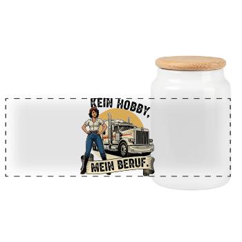Not a hobby, my profession. - Panoramic Cookie Jar with Wooden Lid - white - Front