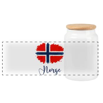 Norvège-drapeau-norvège - Boîte à biscuits avec couvercle en bois - blanc - Devant