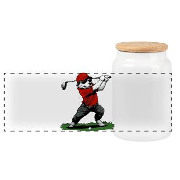 Golf pour chiens - Boîte à biscuits avec couvercle en bois - blanc - Devant