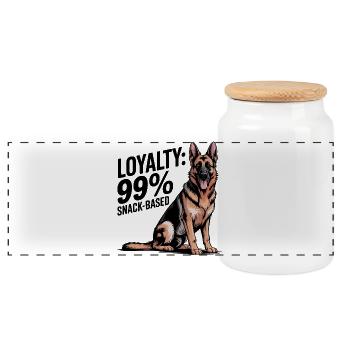 Berger allemand chien Art - Boîte à biscuits avec couvercle en bois - blanc - Devant