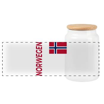 Preikestolen - Panorama Keksdose mit Holzdeckel - Weiß - Vorne