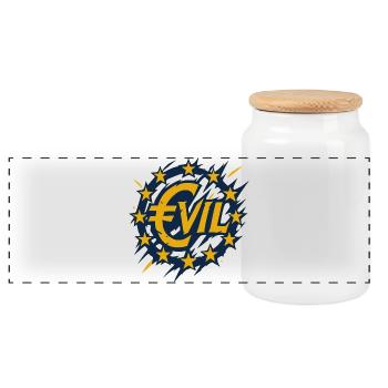 Conception du logo de l’Euro-rebellion - Boîte à biscuits avec couvercle en bois - blanc - Devant