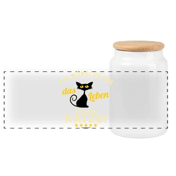 Citation humoristique de chat sur la chemise - Boîte à biscuits avec couvercle en bois - blanc - Devant