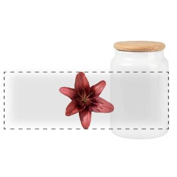 Design élégant de pétales de lys rose - Boîte à biscuits avec couvercle en bois - blanc - Devant