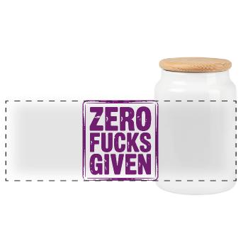 Franchise with rebellious attitude in purple - Panoramic Cookie Jar with Wooden Lid - white - Front