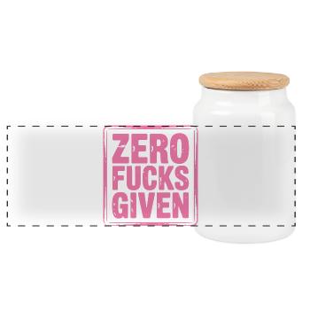 Feminist Statement Bold Design - Panoramic Cookie Jar with Wooden Lid - white - Front