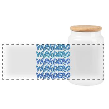 Cadeau pour Varadero - Boîte à biscuits avec couvercle en bois - blanc - Devant