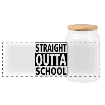 Class Shirts Direkt aus der Schule - Panorama Keksdose mit Holzdeckel - Weiß - Vorne
