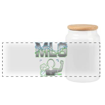 Gaming Console and Headset Major League Gaming - Panoramic Cookie Jar with Wooden Lid - white - Front