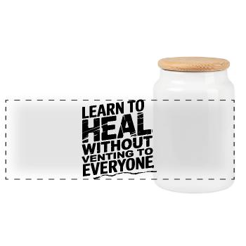 Inspirational Learning Quote, Success  - Panoramic Cookie Jar with Wooden Lid - white - Front