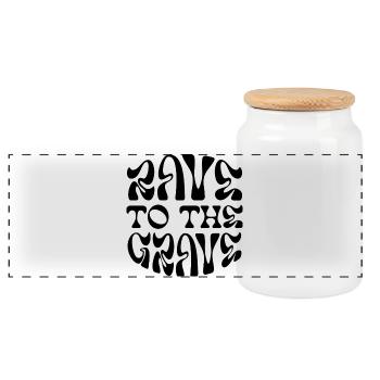 Rave jusqu’à la tombe - Boîte à biscuits avec couvercle en bois - blanc - Devant