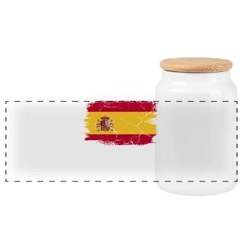Tenerife - Panoramic Cookie Jar with Wooden Lid - white - Front