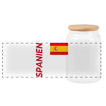 Lanzarote - Panoramic Cookie Jar with Wooden Lid - white - Front