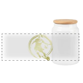 Silhouette d’une joueuse de football - Boîte à biscuits avec couvercle en bois - blanc - Devant
