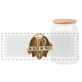 In Beer We Trust - Panorama Keksdose mit Holzdeckel - Weiß - Vorne