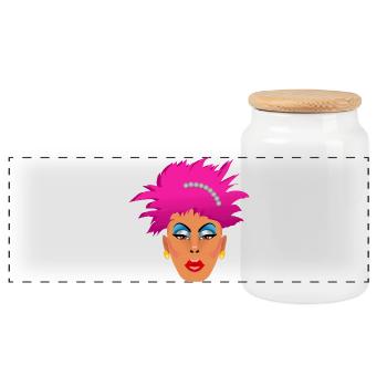 Pink Drag Queen - Panorama Keksdose mit Holzdeckel - Weiß - Vorne