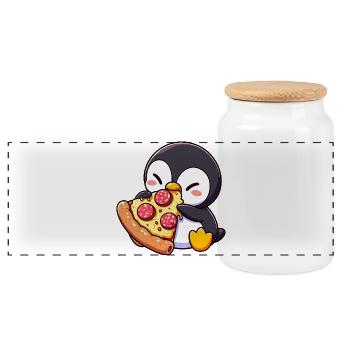 Ange Rottweiler mignon avec des ailes Cartoon Dog - Boîte à biscuits avec couvercle en bois - blanc - Devant