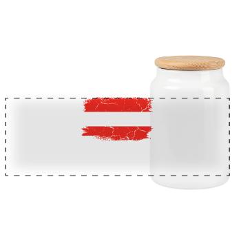 Vienna - Panoramic Cookie Jar with Wooden Lid - white - Front