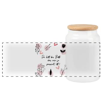 Tu es le meilleur - Boîte à biscuits avec couvercle en bois - blanc - Devant