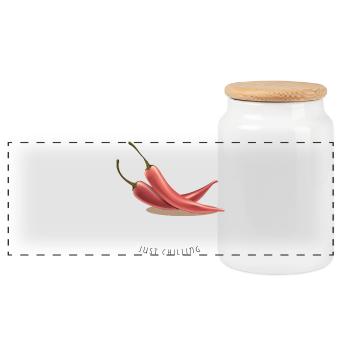 Chili Chillin' – Motif de vacances amusant - Boîte à biscuits avec couvercle en bois - blanc - Devant