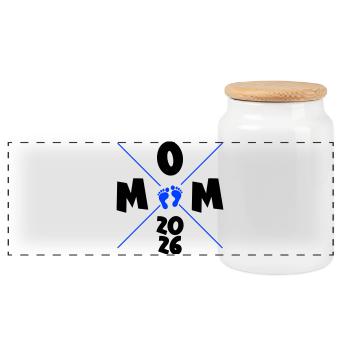 Mom 2026 - Panorama Keksdose mit Holzdeckel - Weiß - Vorne