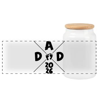 Dad 2026 - Panorama Keksdose mit Holzdeckel - Weiß - Vorne