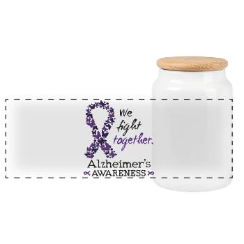 Strong together against Alzheimer's - Panoramic Cookie Jar with Wooden Lid - white - Front