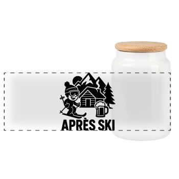 Tenue d’après-ski - Boîte à biscuits avec couvercle en bois - blanc - Devant