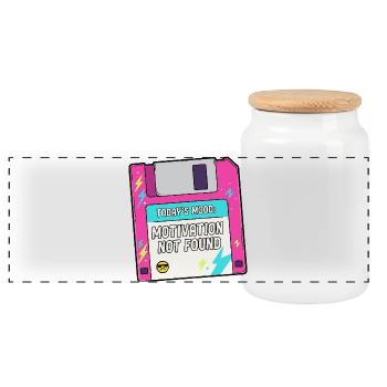 La motivation manque sur disquette - Boîte à biscuits avec couvercle en bois - blanc - Devant