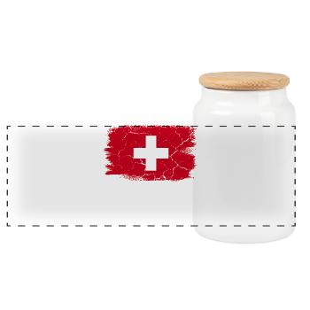 Davos - Boîte à biscuits avec couvercle en bois - blanc - Devant