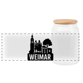 Weimar, Thuringe - Boîte à biscuits avec couvercle en bois - blanc - Devant