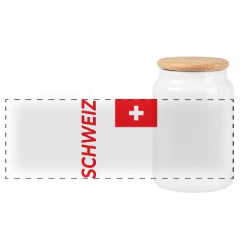 Genf - Panorama Keksdose mit Holzdeckel - Weiß - Vorne