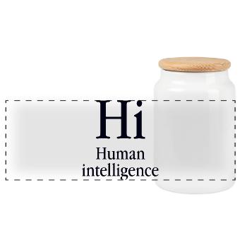 Human Mensch - Panoramic Cookie Jar with Wooden Lid - white - Front