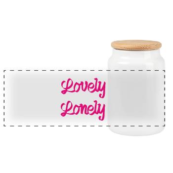 Lovely lonely - Panoramic Cookie Jar with Wooden Lid - white - Front