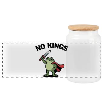 Portland Widerstand Frosch - USA Protest T-Shirt - Panorama Keksdose mit Holzdeckel - Weiß - Vorne