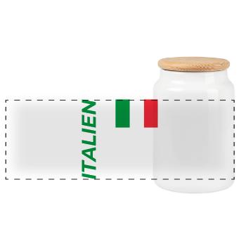 Rome - Panoramic Cookie Jar with Wooden Lid - white - Front