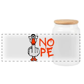 Goose Nope Doigt du milieu Nerd Geek Lunettes à monture en corne Smart - Boîte à biscuits avec couvercle en bois - blanc - Devant