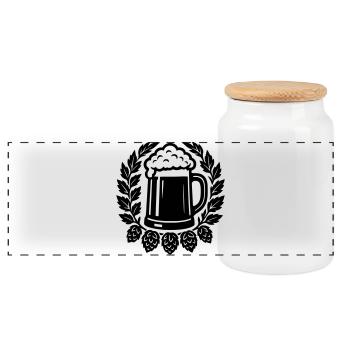 Brancard - Boîte à biscuits avec couvercle en bois - blanc - Devant