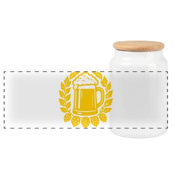 Bier - Panoramic Cookie Jar with Wooden Lid - white - Front