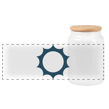 « L’énergie solaire – un avenir propre » - Boîte à biscuits avec couvercle en bois - blanc - Devant