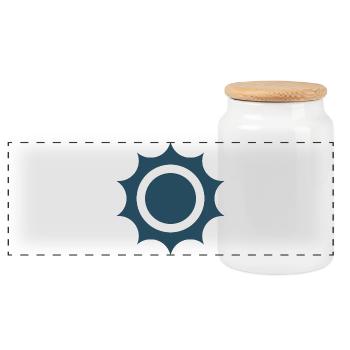 « L’énergie solaire – un avenir propre » - Boîte à biscuits avec couvercle en bois - blanc - Devant