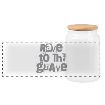 Rave to the Grave Texte grunge - Boîte à biscuits avec couvercle en bois - blanc - Devant