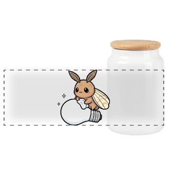 Lampe à polir les mites - Boîte à biscuits avec couvercle en bois - blanc - Devant