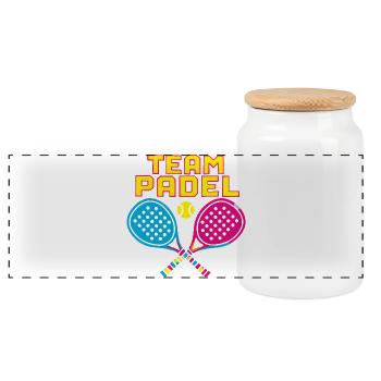 Neon Paddle Team - Panorama Keksdose mit Holzdeckel - Weiß - Vorne