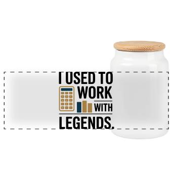 J’avais l’habitude de travailler avec les légendes Cadeau d’adieu pour collègue - Boîte à biscuits avec couvercle en bois - blanc - Devant